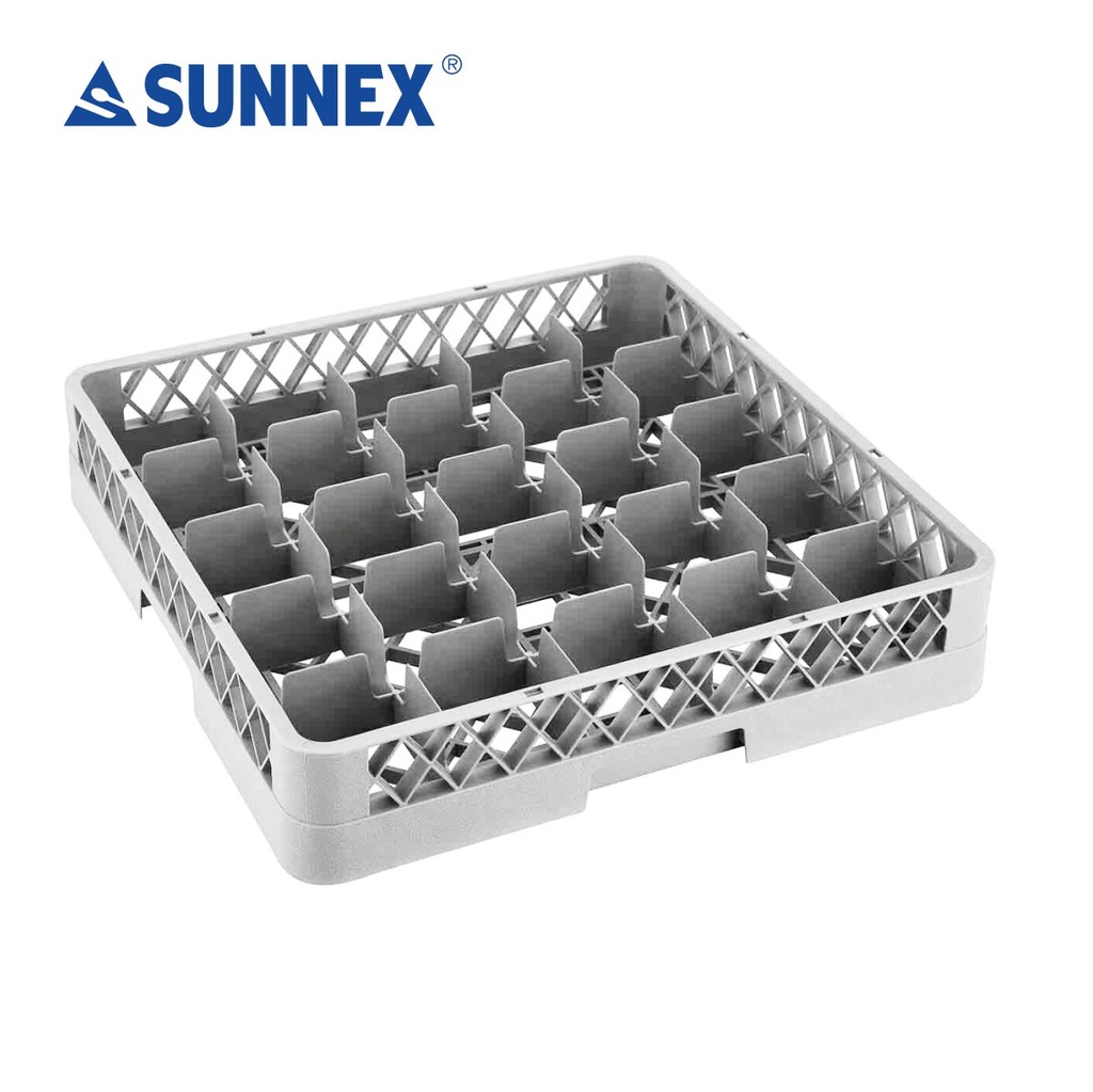 MGT PP Glassware Rack, 25 Compartments, 50 X 50 X 10(H)CM -GREY