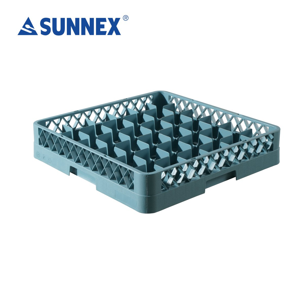 MGT PP Glassware Rack Base, 36 Compartments, 50 X 50 X 10(H)CM -GREY