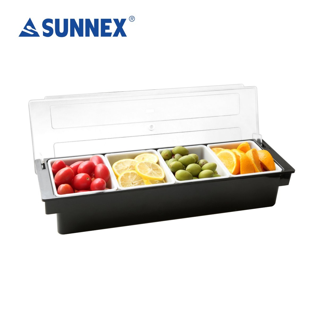 Condiment Dispenser 4-Compartment Holder