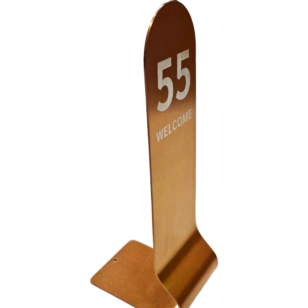 SS Table Number Sign -Bronze H22cm/W06cm