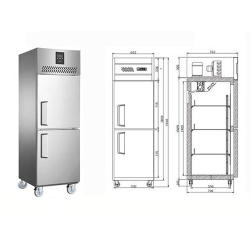 [S0.5F-2M] 2 Door Upright Combination 500Ltrs