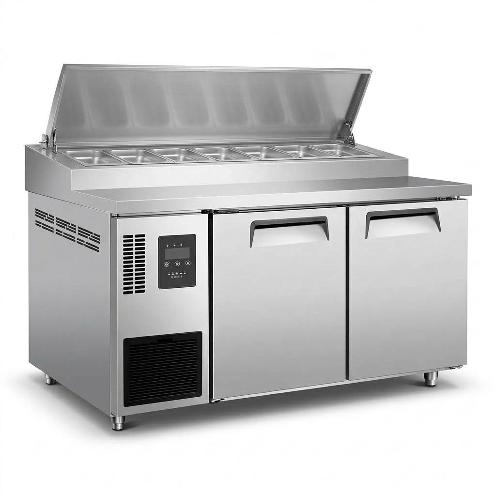 [PS1500F- 2MB] 1.5M Glass Cover Pizza preptable