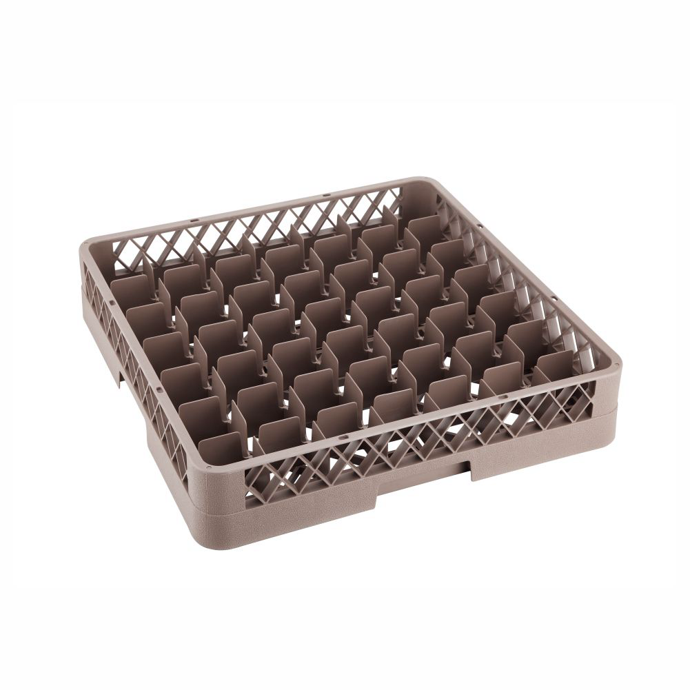 MGT PP Glassware Rack Base, 49 Compartments, 50 X 50 X 5(H)CM -BROWN