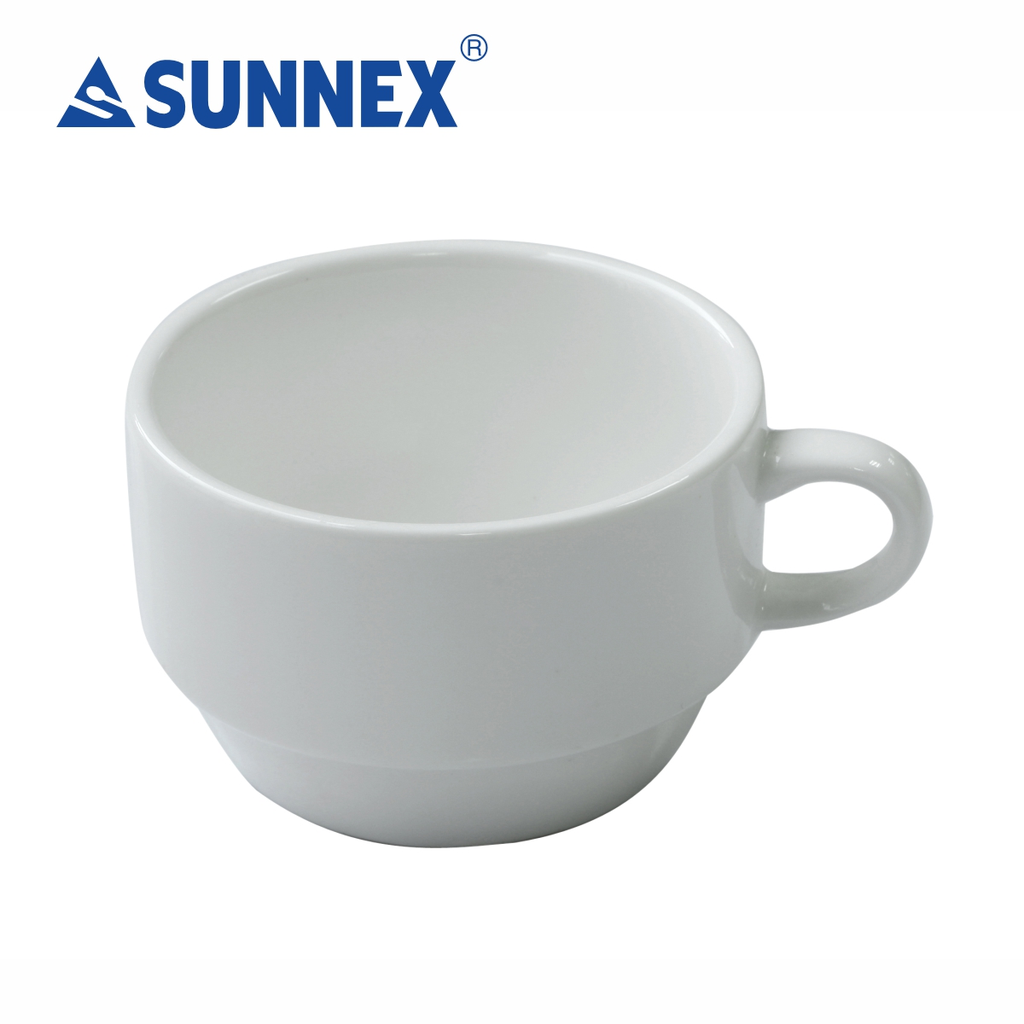 Orion Whiteware Porcelain, Coffee Cup, Stackable, 195ml