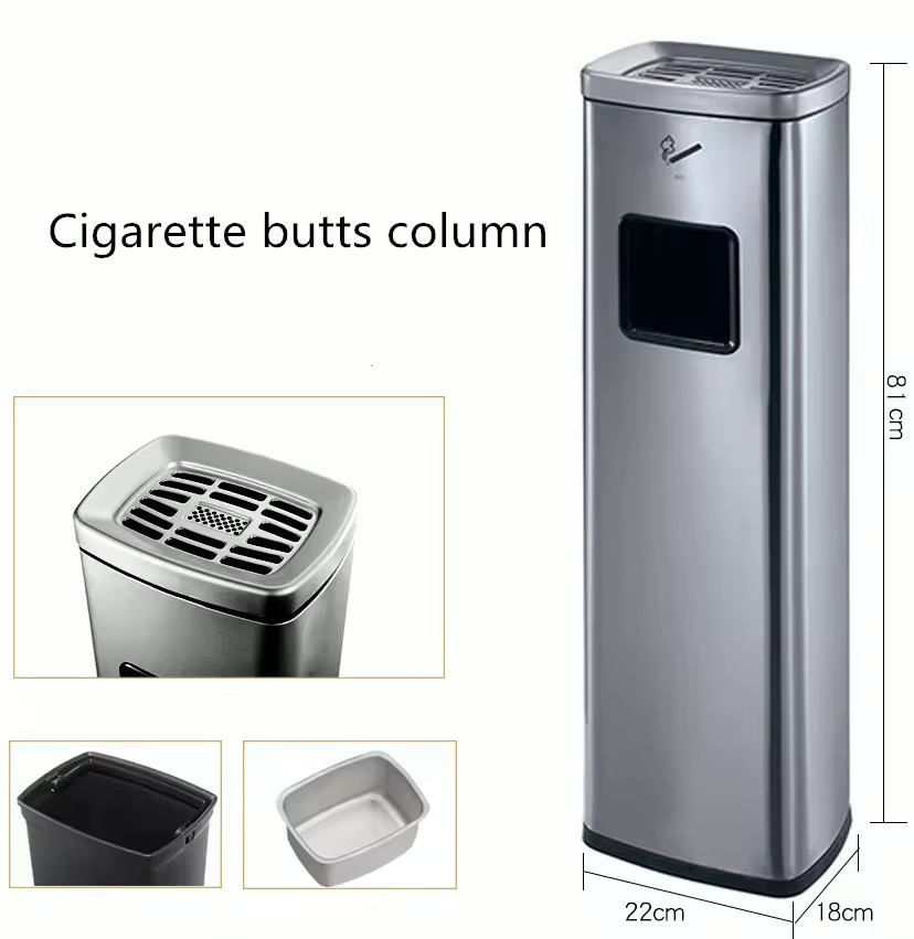 Standing SS Ash Tray Dustbin