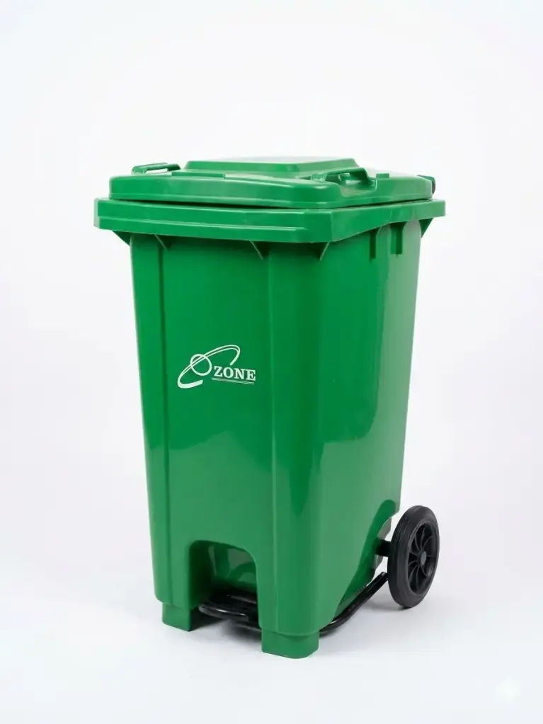 [4545] Ozone Plastic Garbage Bin With Pedal & Wheel -120L