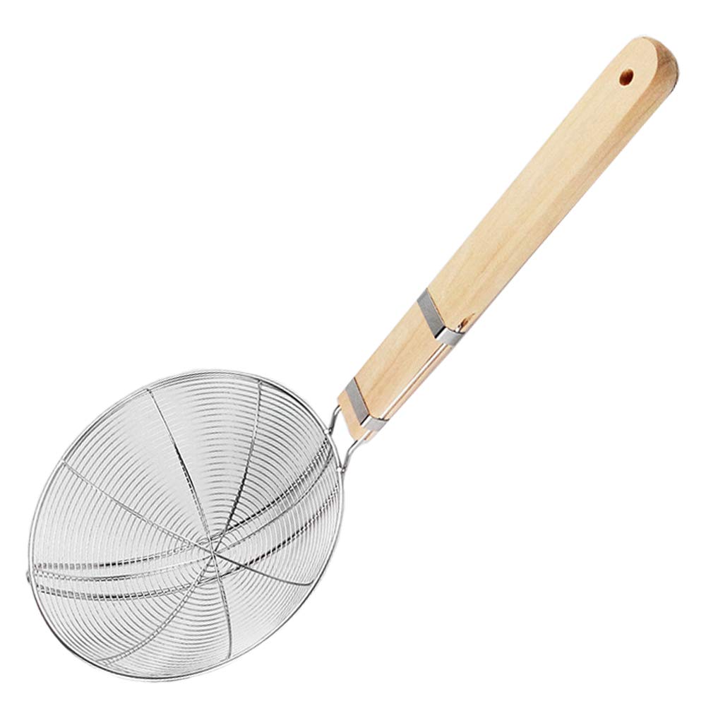144-24 Wood Handle Deep Fry Strainer 20cm