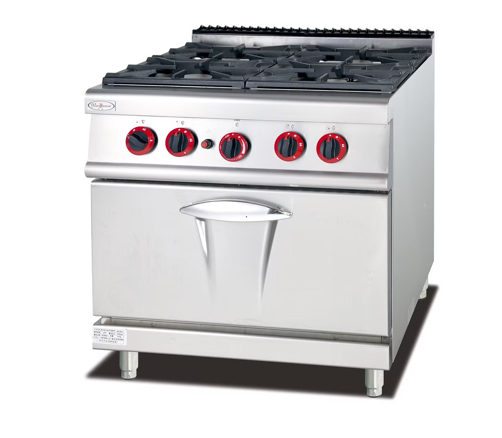 [4185] 210-53 SS 4 Burner Gas Stove With Oven