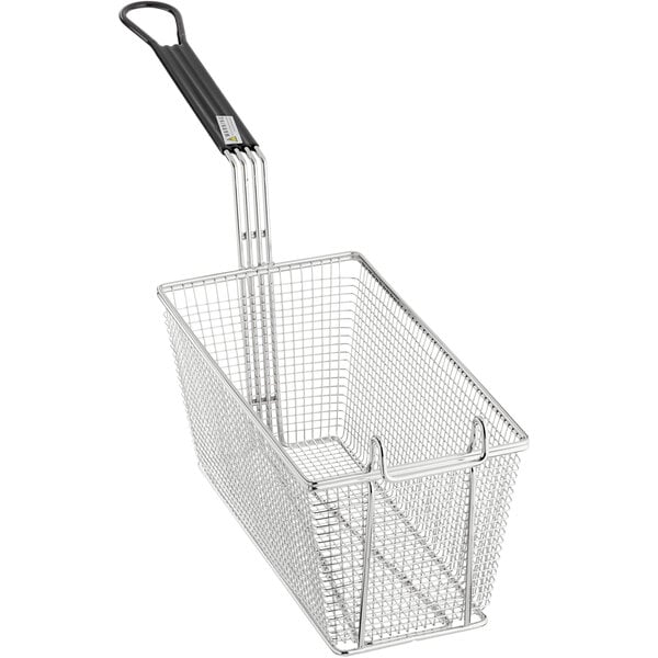 Rec SS Fry Basket 33.5*16.5*15cm-Silicone Handle