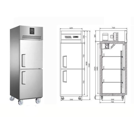 [S0.5F-2M] 2 Door Upright Combination 500Ltrs