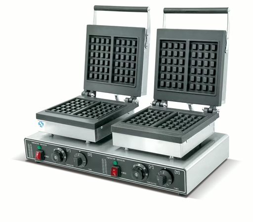 [H0069] 167-66 Commercial Double Waffle Maker-Square