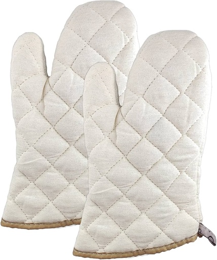 [H0711] Oven Mittens White-L 38*16cm